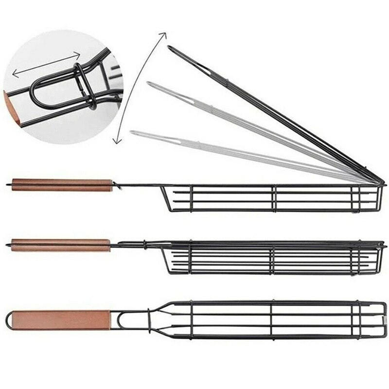 Utomhus grillkorg bbq redskap bärbar bbq grillkorg belagd stål nonstick grill grill mesh grillverktyg