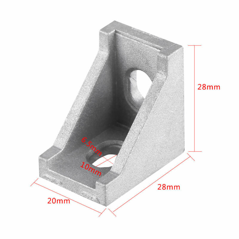 5/10pcs corner fitting corner aluminum connector bracket fastener 3030 4040 2028 3060 series industrial aluminum profile: 28x28x20mm  10pcs