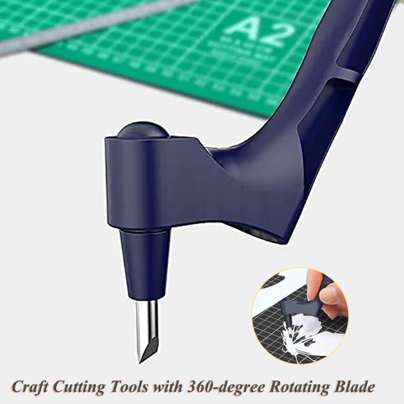 Craft Cutting Pen Tools 360 Degree Rotating Blade 3 Heads Stainless Steel Blade DIY Durable Portable Art Carving Cutter Knife