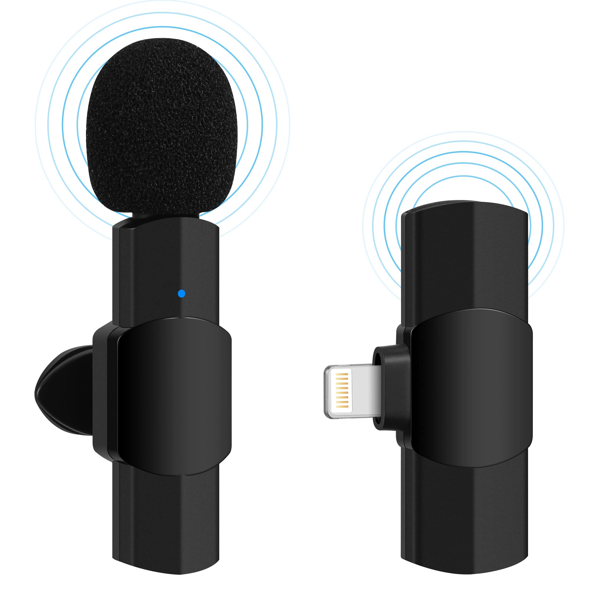 Wireless Microphone for iPhone iPad Android Lavalier for Video Recording TikTok Facebook Live Interview Plug Play Lapel Mic