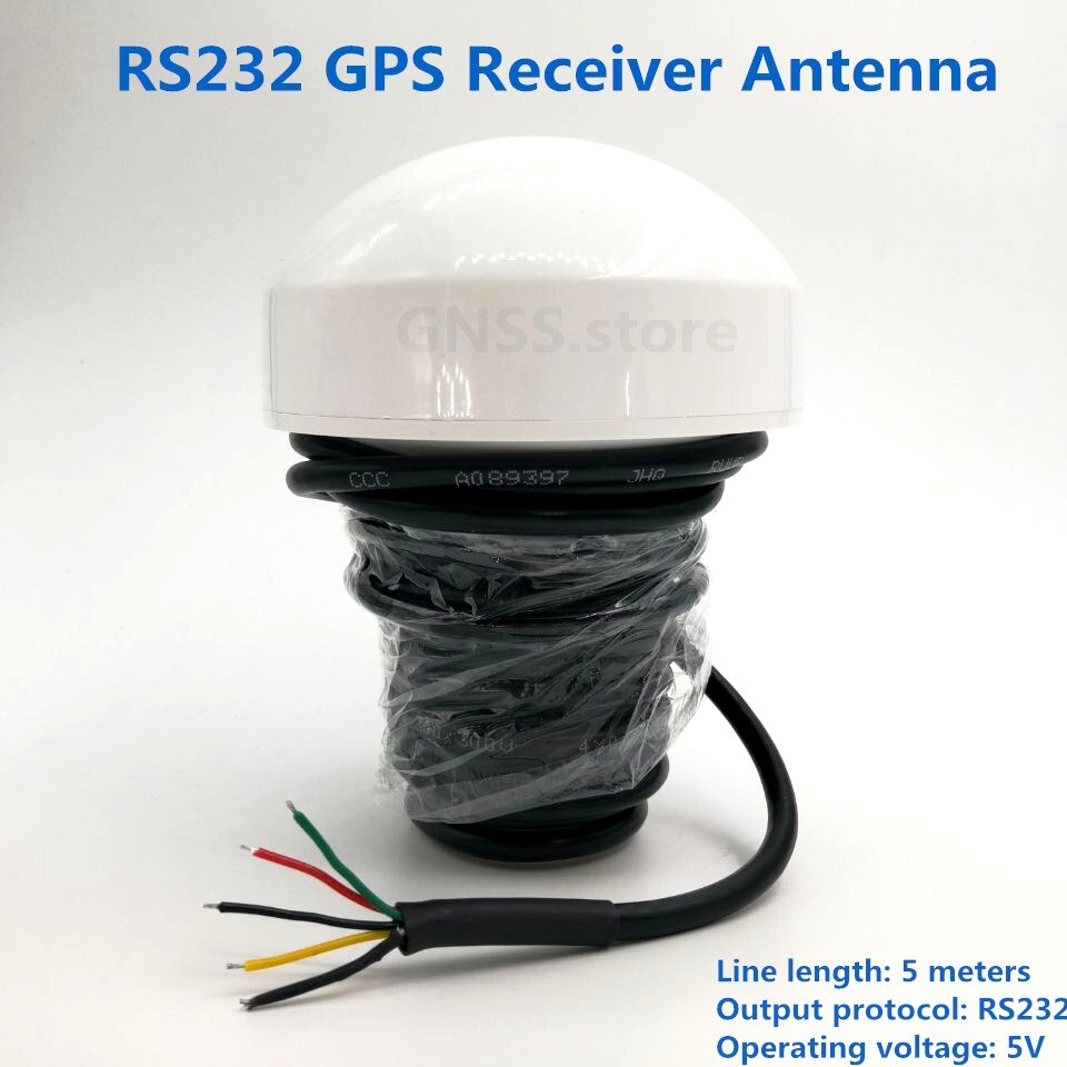 Voor marine 5 v RS232, RS-232 GPS ontvanger, paddestoelvormige case, 4800 baudrate, module met antenne Lijn lengte 5 meters