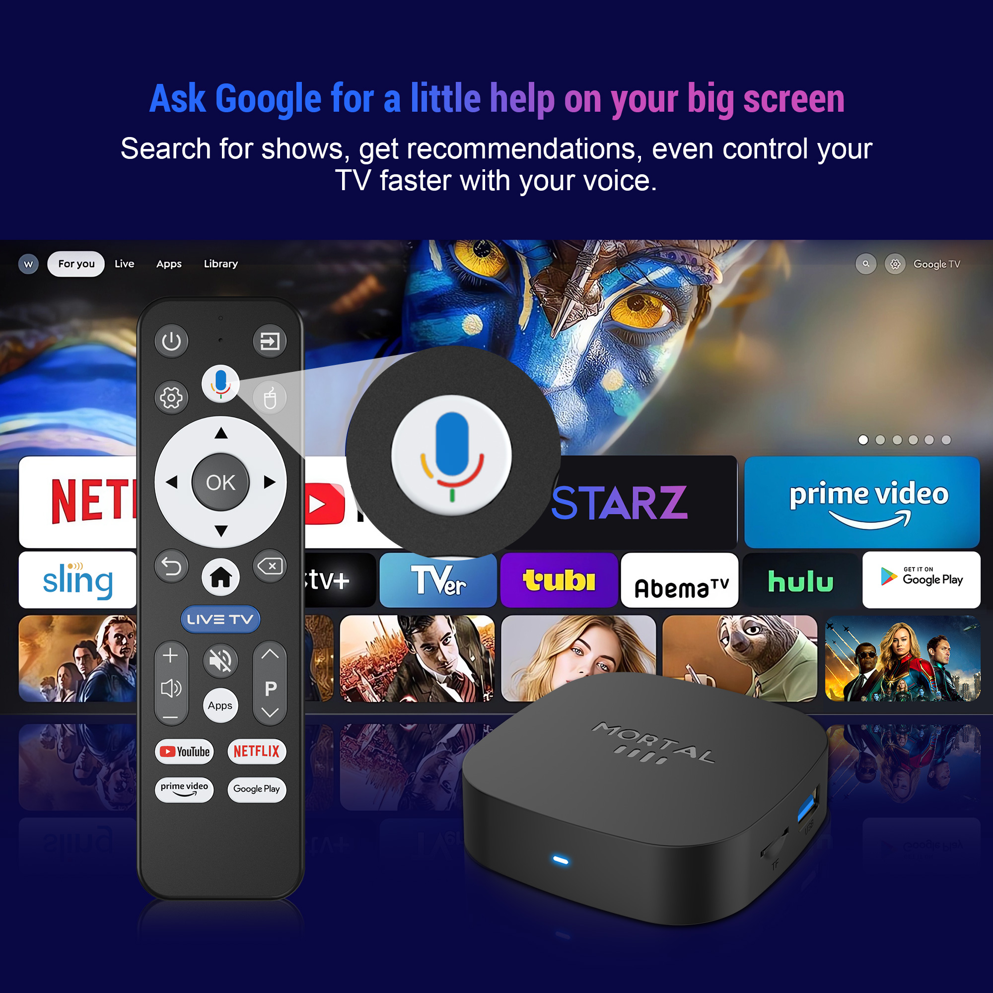 Smart TV Box Android 16, Google Voice Control, Wi-Fi 6 2.4G, 4K 1080p, 8GB, 128GB, T1+, Bluetooth 5.0, RK3518, HDMI de Alta Velocidade, Global Media Player