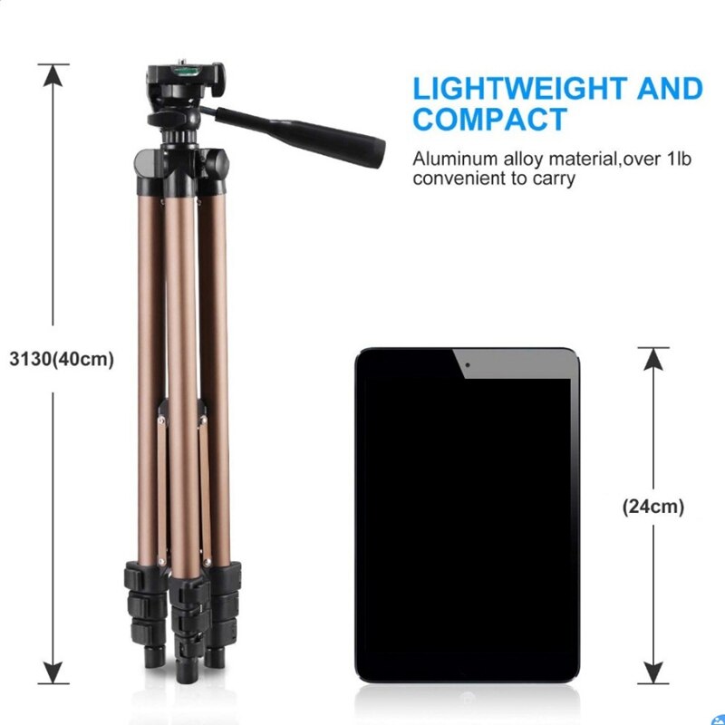 for Mobile Phone DSLR Sports Camera Live Bracket 360°Rotating Retractable and Heightening 1.3M Portable Tripod