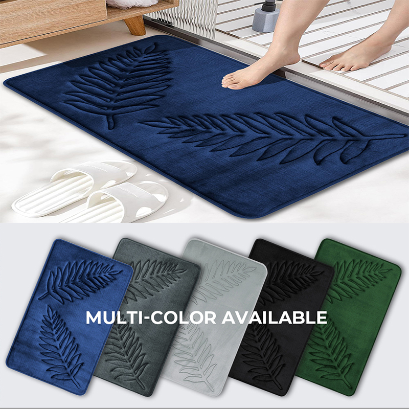 Memory Foam Bathroom Mat Carpet SuperSoft Absorbent BathroomMat Quick Dry Non-SlipWashableBathroom Floor Rug Toilet U-Shaped Mat