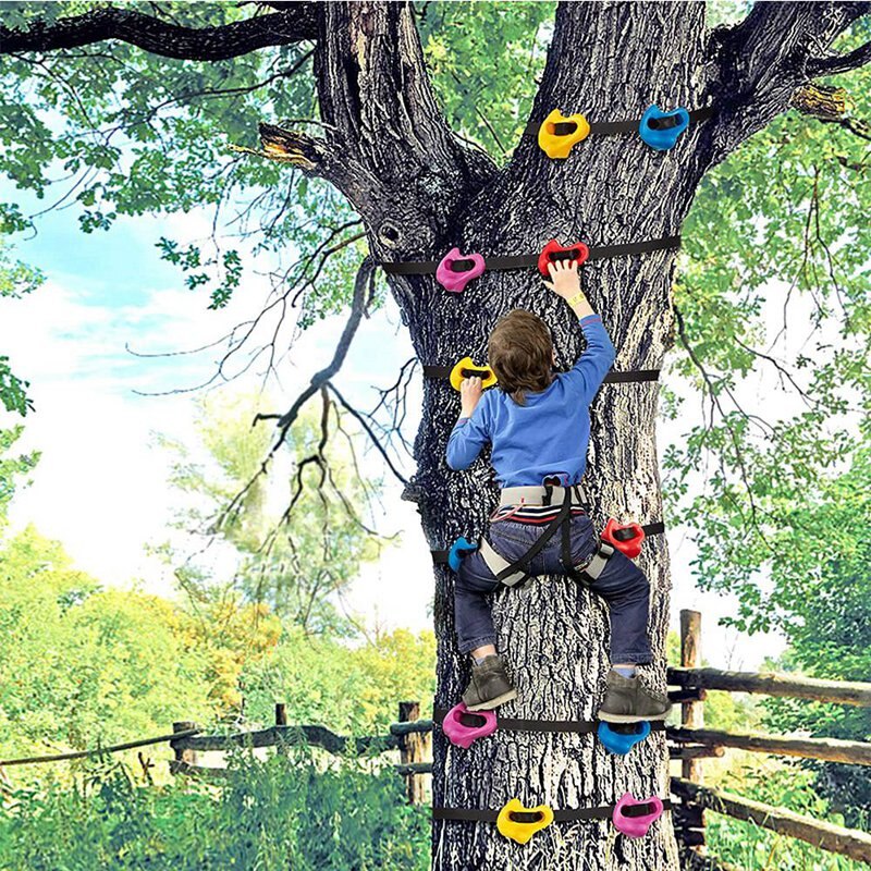 Felsen Baum Klettern Anzug 6Ninja Baum Klettern Hält mit 3 Ratsche Riemen für freundlicher Erwachsene Ninja Krieger Hindernis Ausbildung