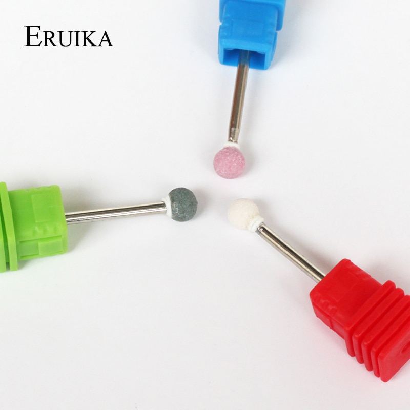 ERUIKA-Bola de piedra de cerámica, broca afilada para uñas, aparato eléctrico Korund matiual para accesorios de manicura, herramientas para uñas, 1 ud.
