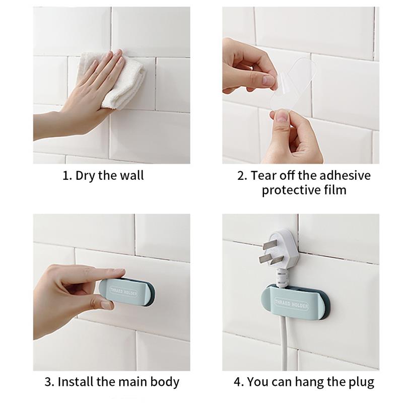 Multi-Purpose Wall Hook Punch-Free Power Plug Socket Holder Kitchen Hook Wall Adhesive Hanger Bathroom Household Organizer 1pcs