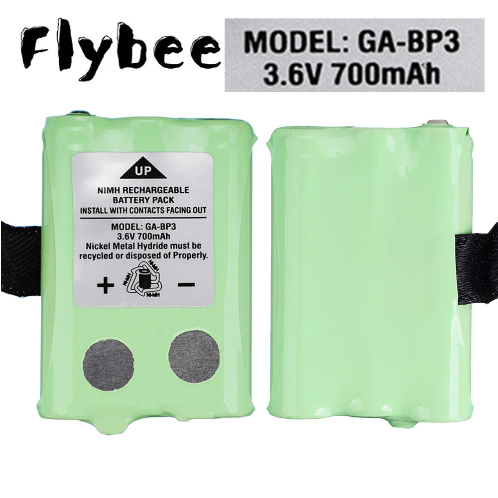 2pcs 3.6V 700mAh GA-BP3 Batteries for Cobra PR145/150 /155G Walkie-Talkie 2-Way Radios Ni-MH Regarable Batteries