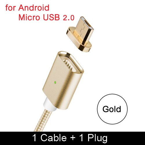 CANDYEIC Magnetic Charger For Xiaomi Redmi 6pro Cable Redmi 6 Micro USB Cable For Redmi 5 4 3 Magnetic Cable USB Fast Charging: 4G Cable Gold / 1m