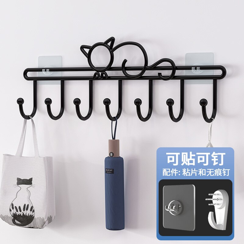 Self Adhesive Hooks Cat Bird Squirrel Pattern Storage Holder for Bathroom Kitchen Hanger Iron Wall Hanging Door Coat Racks: 04