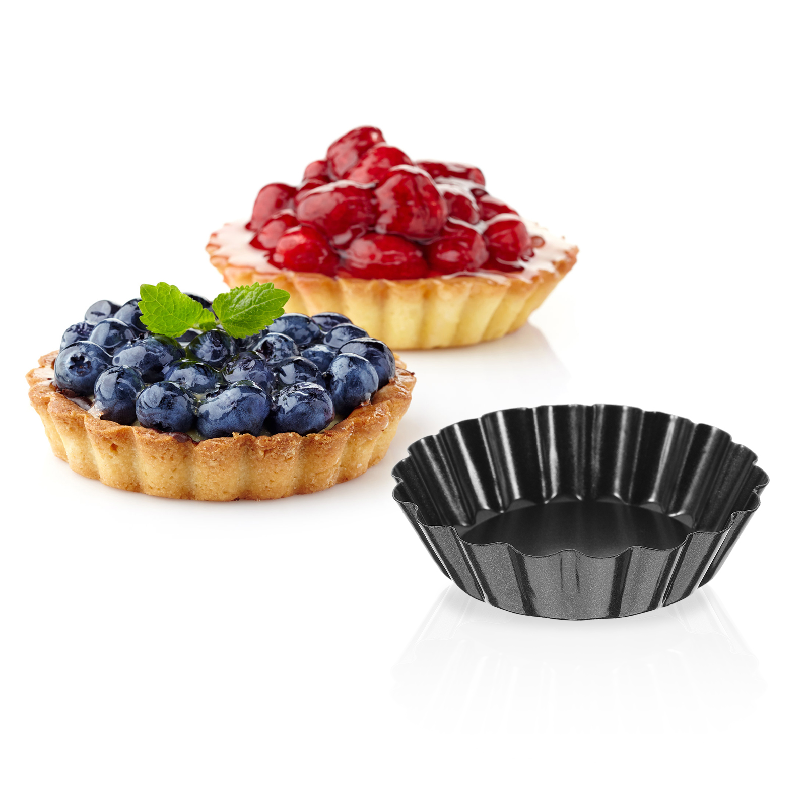 Mini sartenes con fondo extraíble para Mousse, moldes para hornear pasteles, postres, parte inferior estriada, herramienta de cocina resistente para hornear