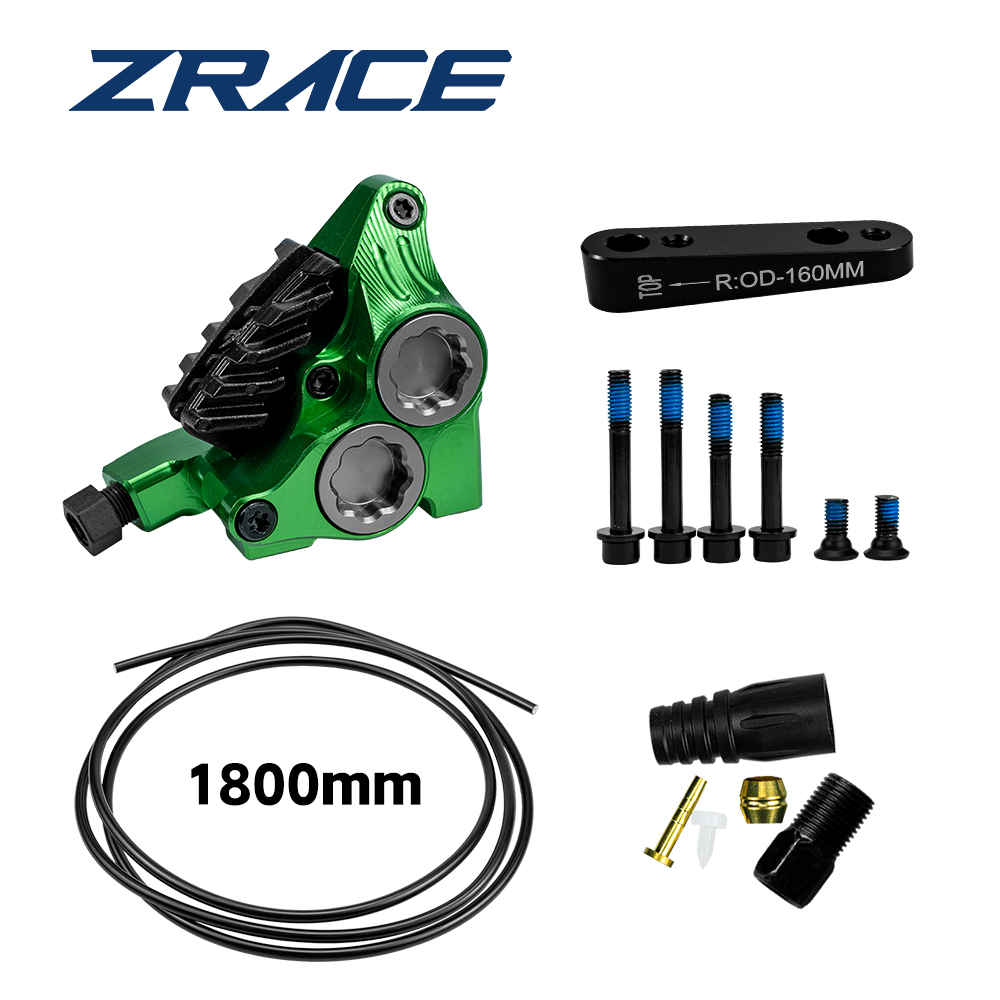 ZRACE XG4 flach montierter Vierkolben-Bremssattel, hydraulischer Straßenbremssattel, Bremsbeläge mit Eistechnik, leicht, CNC: Blau
