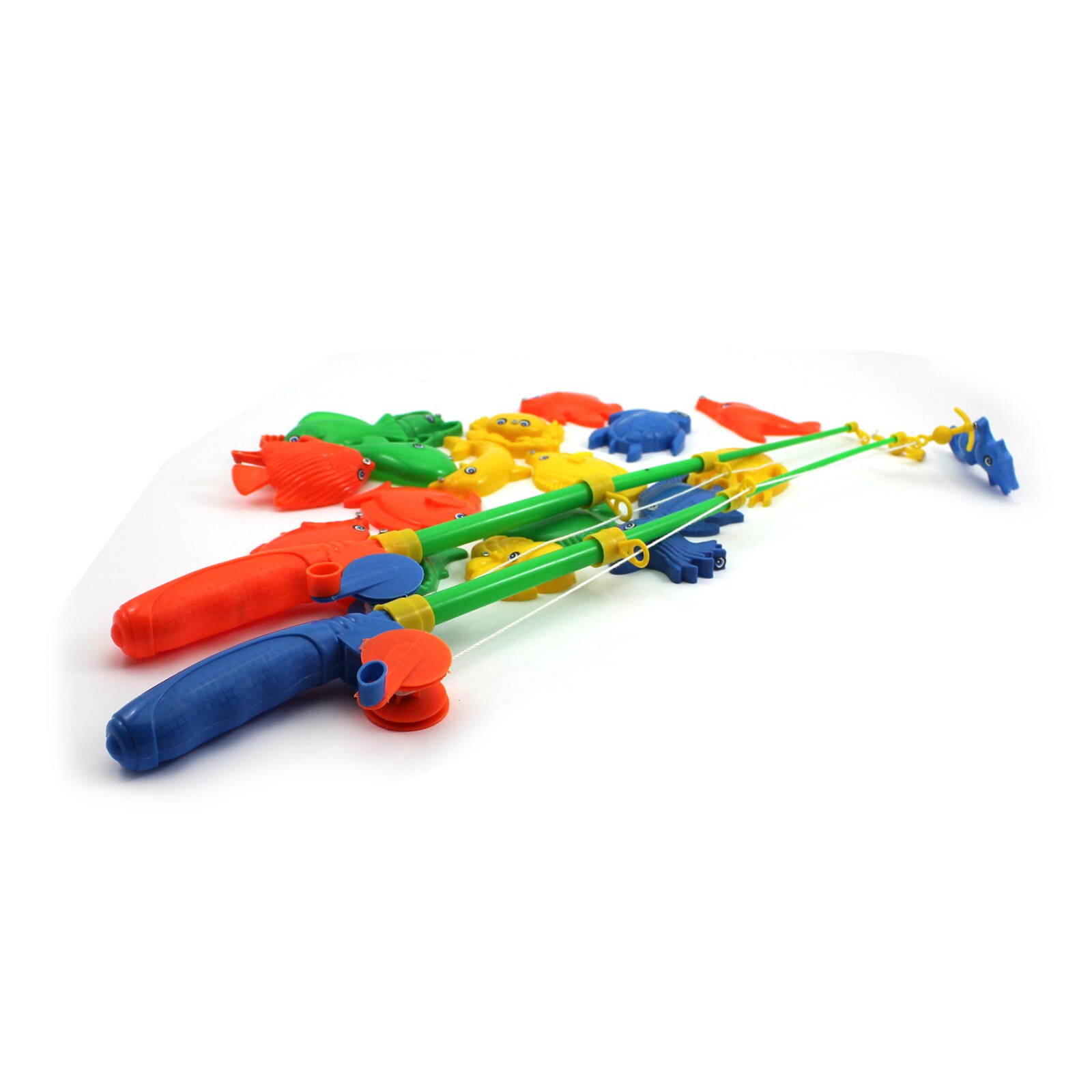 Vissen Speelgoed Leuke Magnetische Vis Fun Baby Kid Twee Staven + Diverse Model Plastic Hengel Lengte 43 cm.