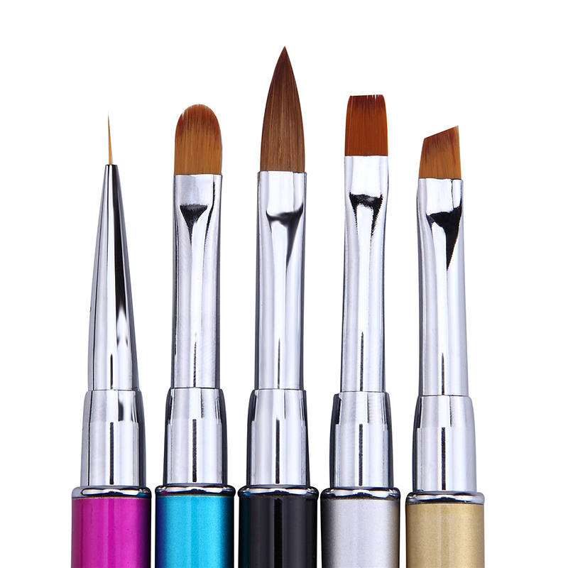 Spiker uv gel pensel liner penn krystall håndtak manikyr negler fransk Kunst akryl uv gel prikker penn forlengelse mann pensel verktøy
