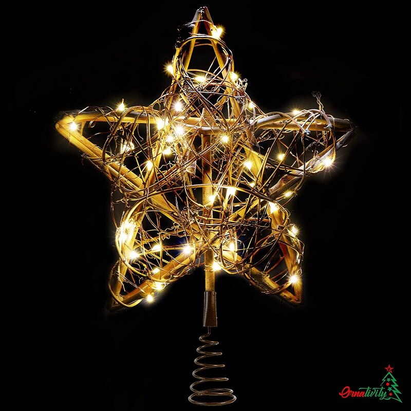 14,5 cm witte glitter ster kerstboom topper onbreekbaar voor kerstboom decoraties kerstboom boom boom kroon vakantie ornament