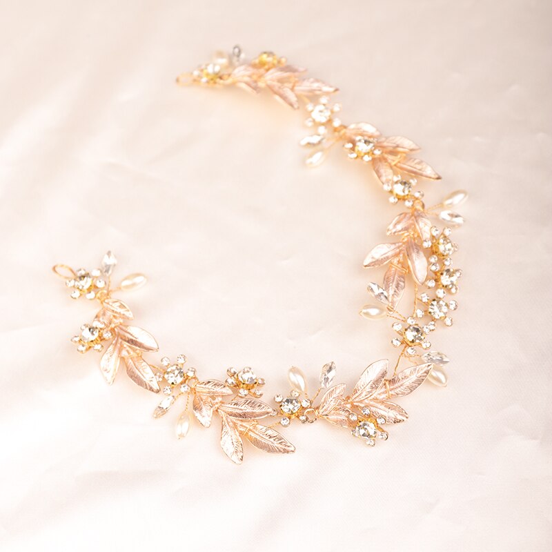 Bandeau de mariée en or bohème, serre-tête en cristal, perle, vigne, fleur, Halo, accessoires pour cheveux de mariage
