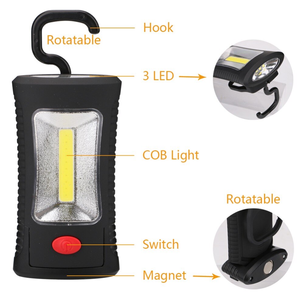 Lanterna LED Da Campeggio Kampa Flare COB - Luce Bianca Potente, Pieghevole, Con Tecnologia Chip On Board (Alba Giallo)