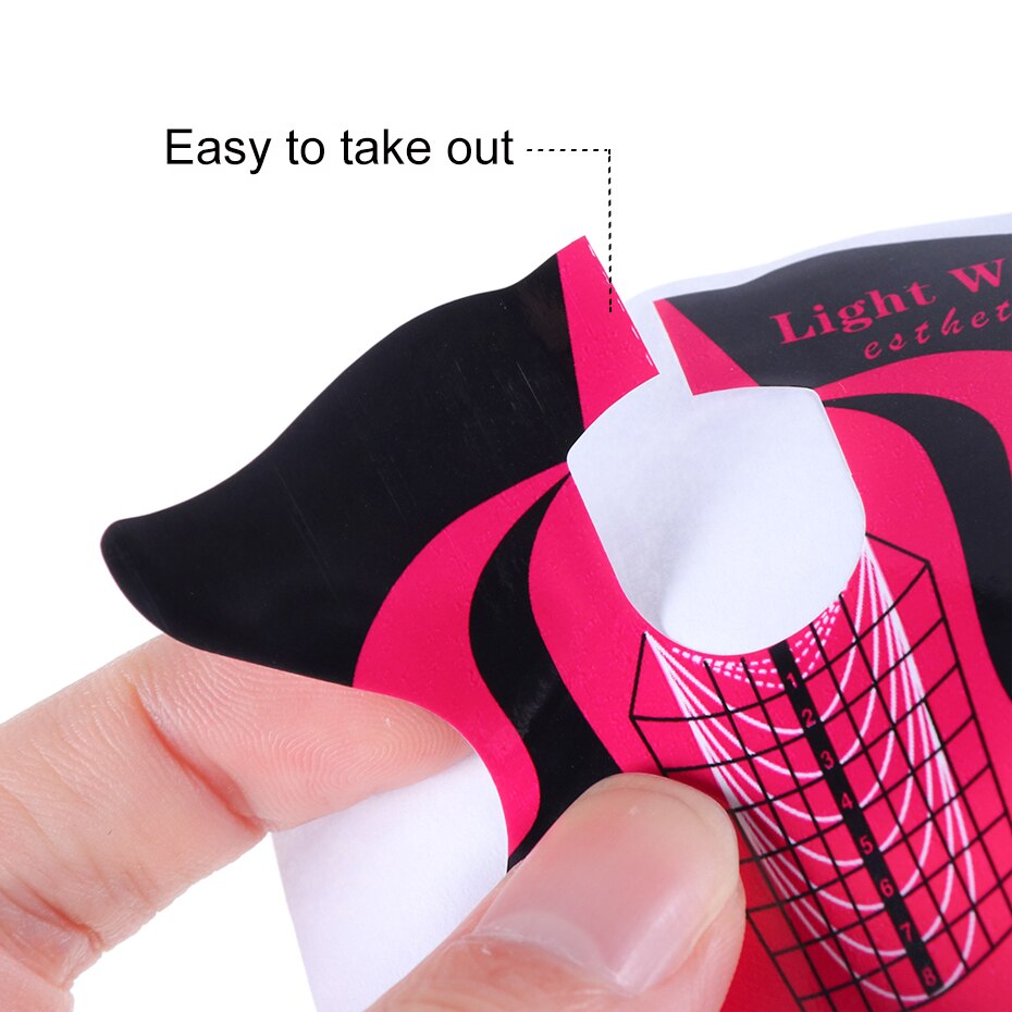 500pcs Nail Art French Acrylic UV Gel Extension Tips Quick Building Form Guide For Nail Extension Stencil Manicure Tools LY941-1
