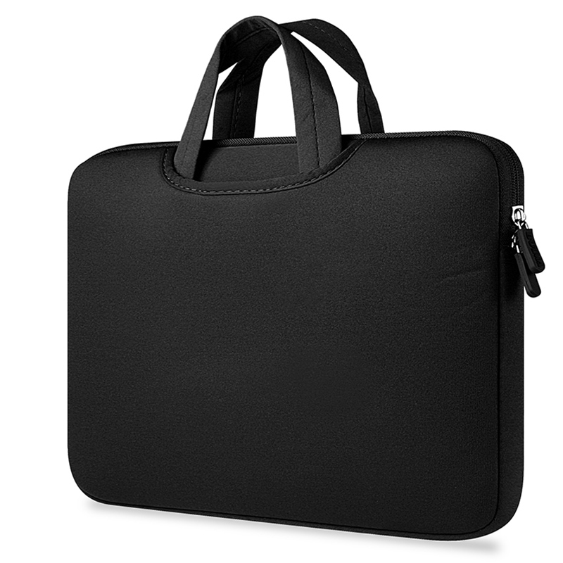 Colorful Zipper Laptop Handbag 13/14/15 inch Notebook Case for Macbook Computer Carry Bag Laptop Sleeve Briefcase: 15-inch / black