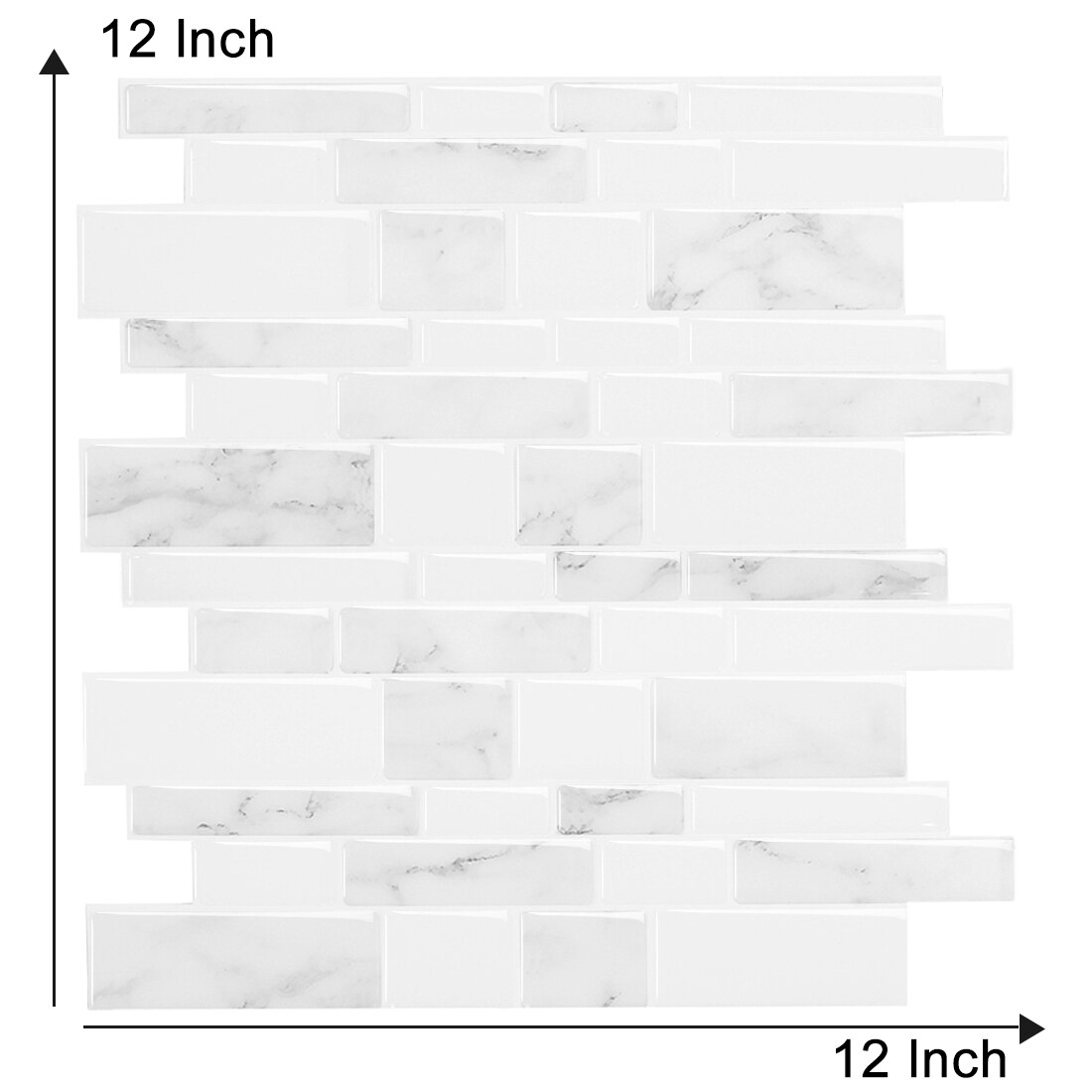 2.5MM High-Grade Gray Subway Tiles 3d Self-Adhesive Waterproof Tile Stickers Bathroom Splash Backsplash Easy To Cut（30.5*30.5cm）: HB303