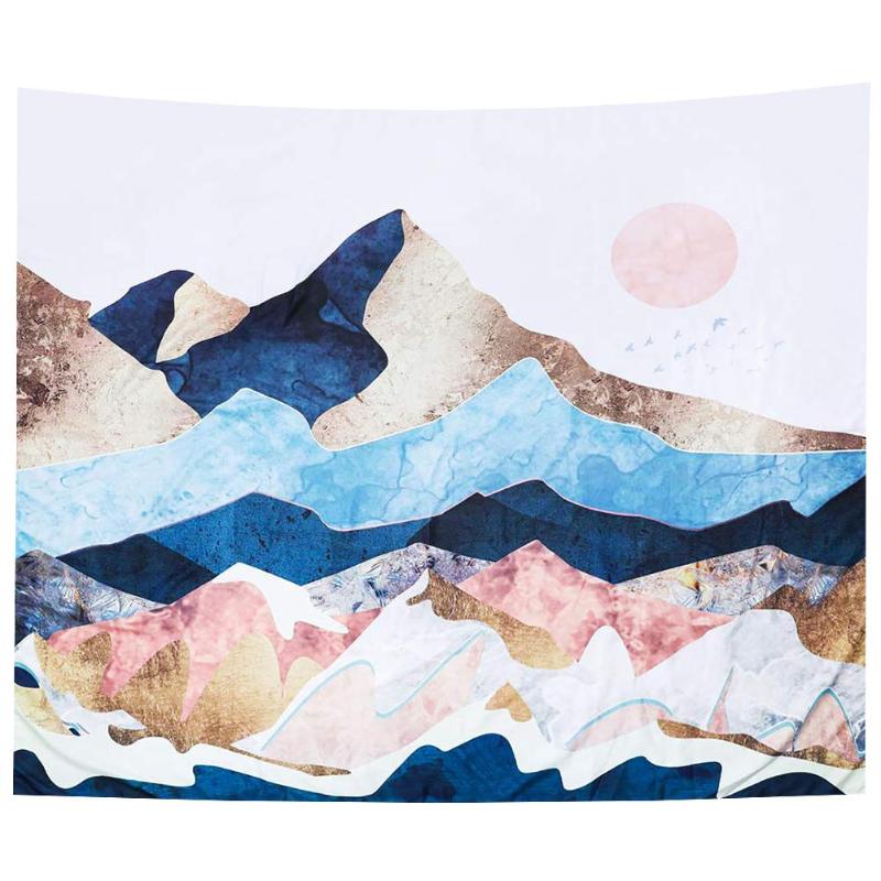 Japanese Style Wall Hanging Tapestry Nordic Home Decoration Wall Art Table Cloth Bedroom Landscape Painting Tapestry: 04 / M