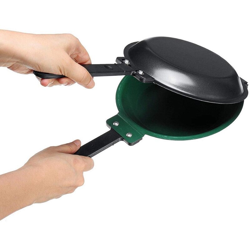 Poêle antiadhésive bricolage, poêle Double face poêle petit déjeuner, cuisinière à gaz et Induction universelle