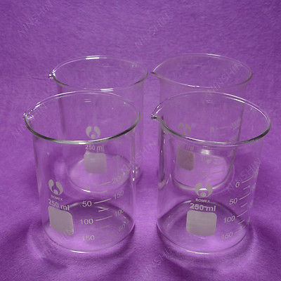 250 ML Bekerglas, 4 stks/partij, lab Glaswerk, GG17 Laboratorium Bekers