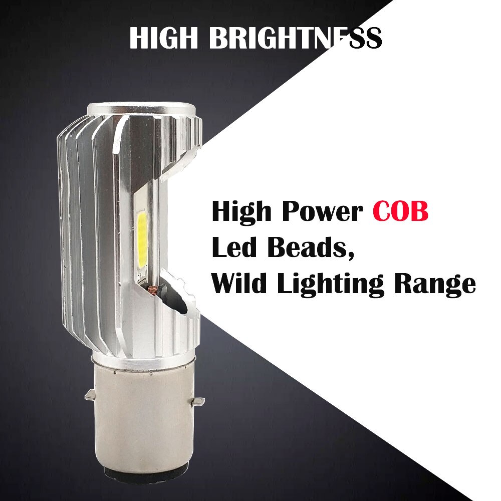 Motorfiets Led Koplamp H4 12W Cob Led Licht Voor Atv H6 BA20D Scooter Motor Mistlamp Moto Hoofd Koplamp 6500K
