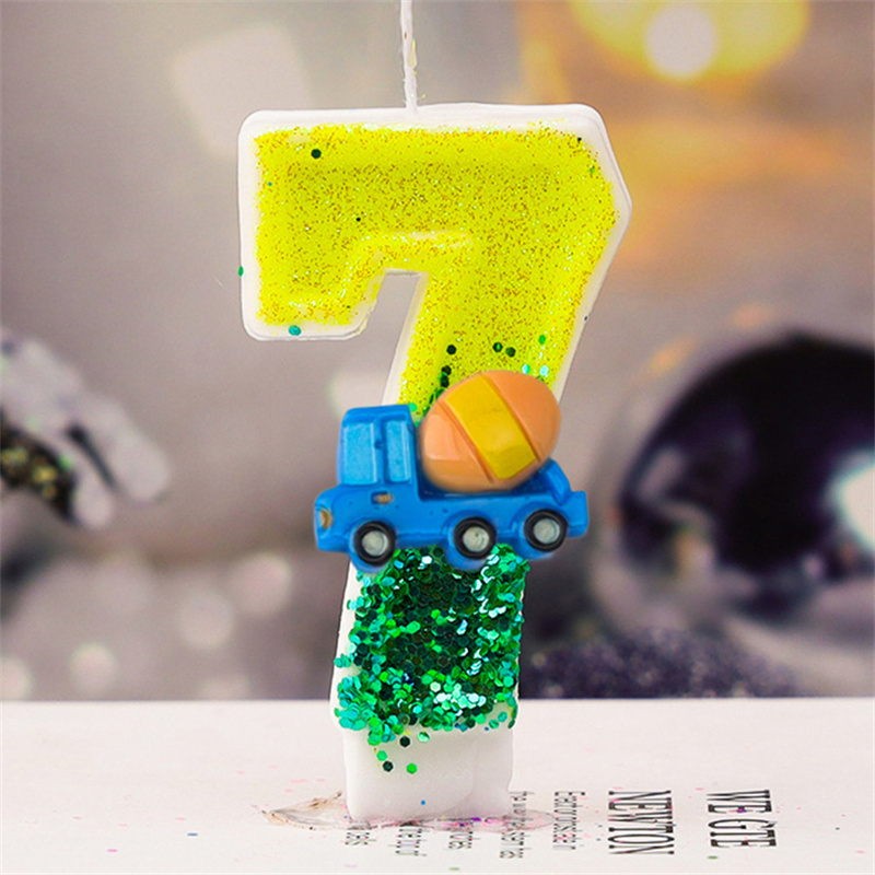 1 Uds. Número 0 1 2 3 4 5 6 7 8 9, vela grande verde, velas para niños y niños para destellos, recuerdos de cumpleaños, velas decorativas para pasteles: Azul oscuro