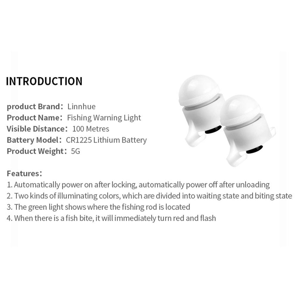 Sensor de alarma de pesca con caña de mar, Mini luz LED, luz de campana luminosa de pesca nocturna, luz de alarma inteligente de Flash de inducción automática