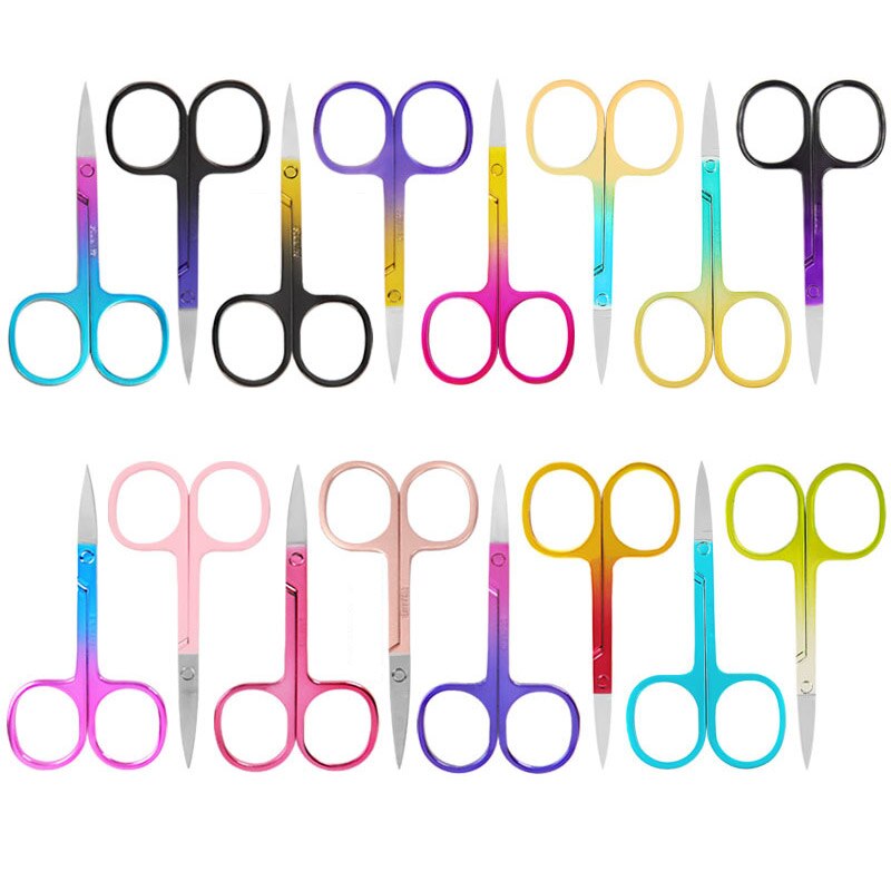 1pcs Eyebrow Scissor Stainless Steel Nose Scissors Dead Skin Remover Scissor Manicure Facial Trimming Tweezer Makeup Beauty Tool