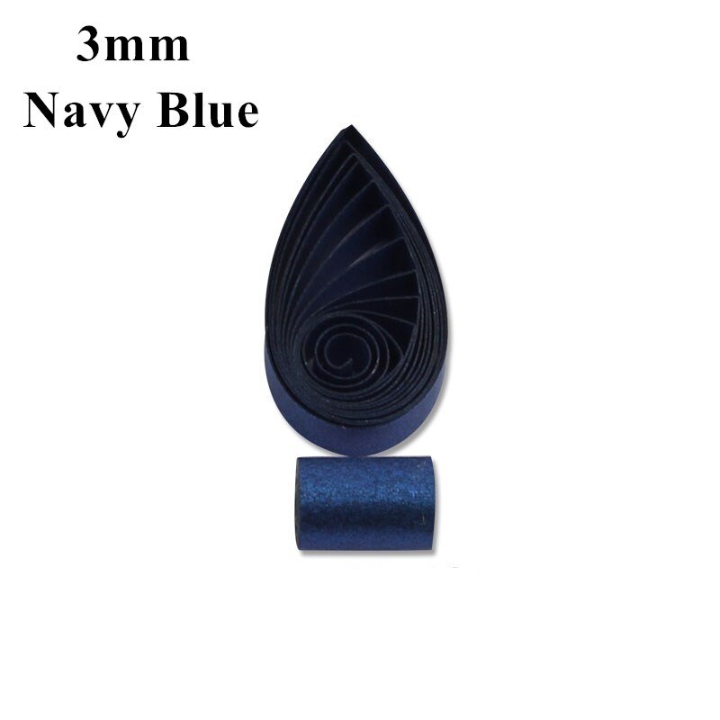 3mm Metallic Schimmer Perlglanz Papier Quilling Papier Streifen Handgemachte Farbe Papier 60 teile/beutel 54cm Lange für Kunst handwerk DIY: Navy Blue