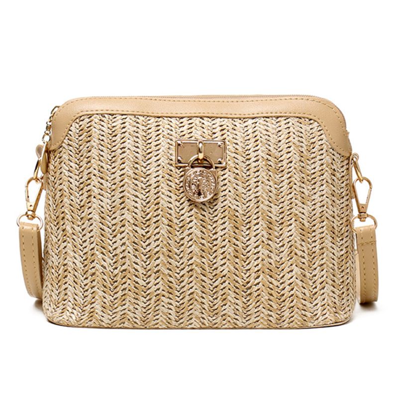 Damenhandtasche, schultertasche, sommerliche stroh-umhängetasche, hochwertige