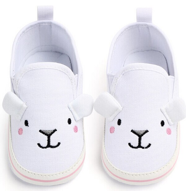 Summer Toddler Baby Girl Flip-flops Leather Shoes Kids Soft Sole Shoes Cartoon Anti-slip Prewalker Mocassins: White / 7-12 Months