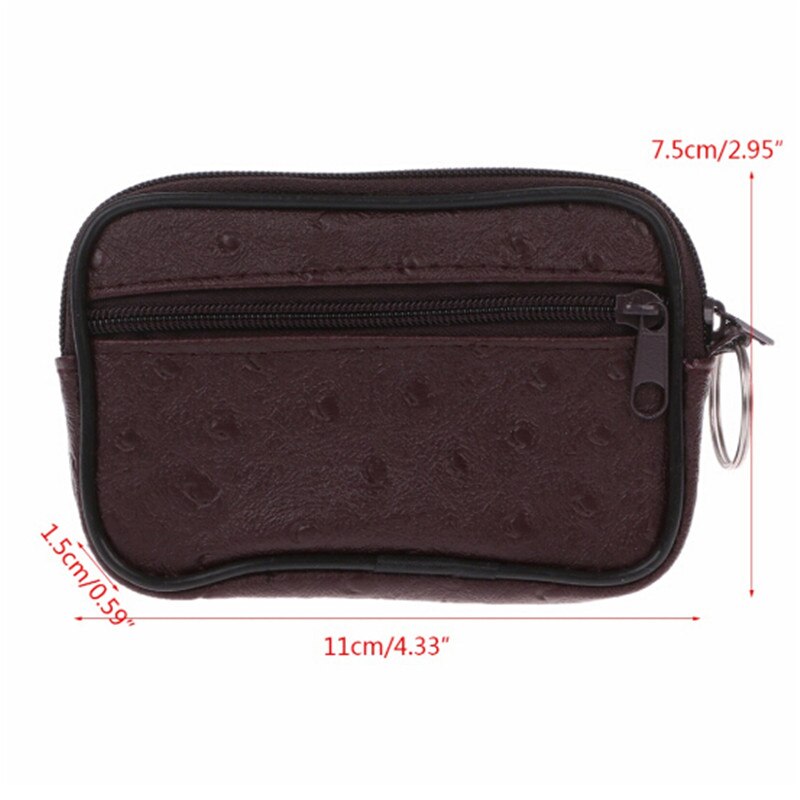 Heren dames portemonnees retro kaarthouder sleutelhanger rits wisselgeld portemonnee pu leer visitekaartjeshouder heren rits etui sac femme