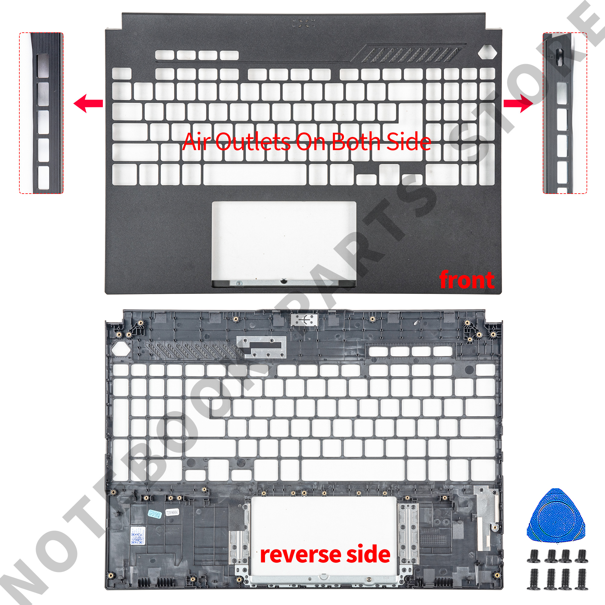 Air Outlet On Both Sides For TUF Gaming F15 FX507 FA507 FX507Z FX507ZM FA507R LCD Back Cover Front Bezel Hinges/Palmrst/Bottom: wine red
