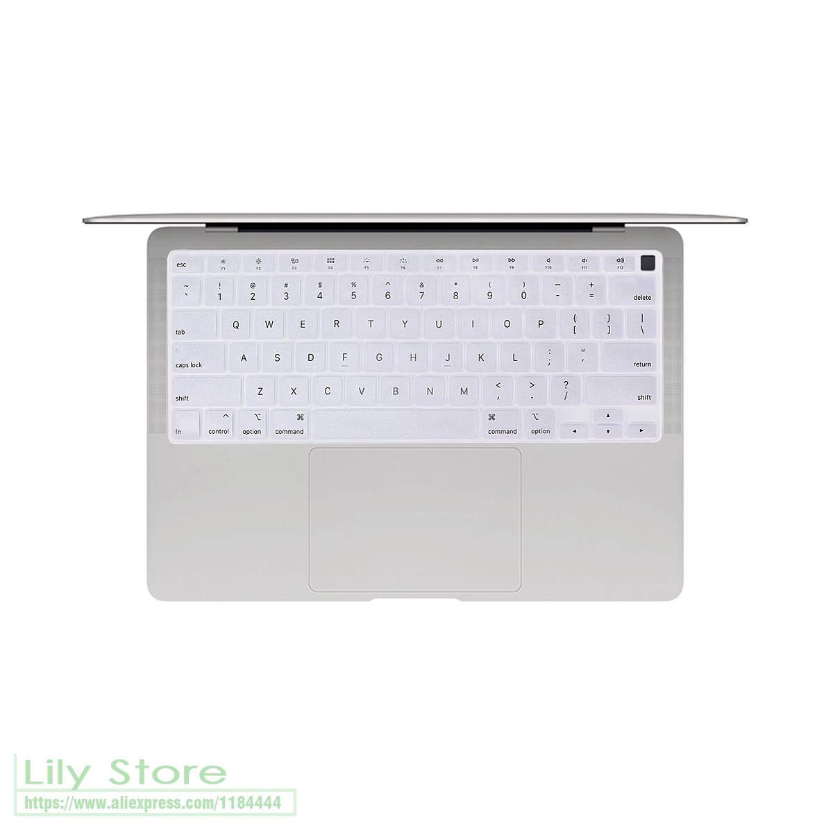Voor Macbook Air 13 A2179 Touch Id Een 2179 Release Siliconen Engels Keyboard Skin Cover Laptop Toetsenbord: Silver