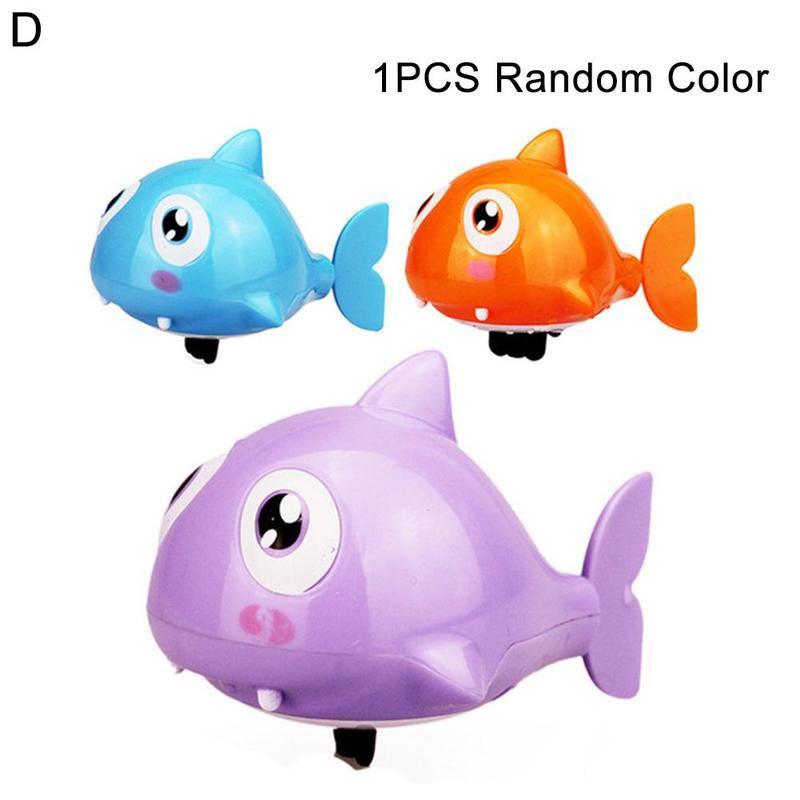 1pcs Baby Bath Clockwork Toy Cartoon Toy Wind-up Water Color Hippo Shark Toy Shower Bathing Random Playing G5Z1: Small Shark