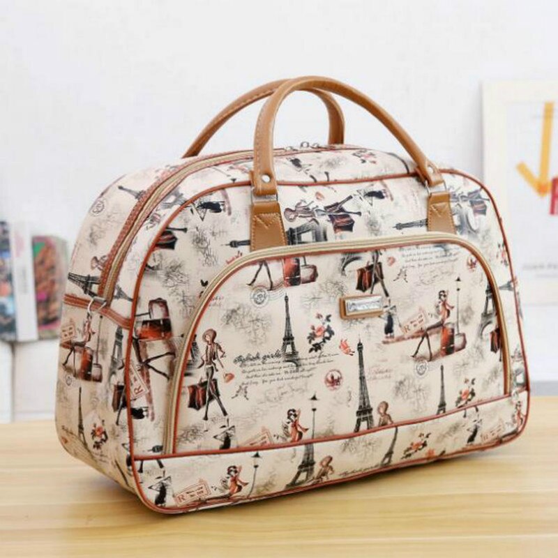 Bolsos de viaje para mujer, novedad de , de piel sintética a la , de gran capacidad, impermeables, con estampado de equipaje, bolsa de lona, bolsas de viaje informales LGX28.: 06 big size