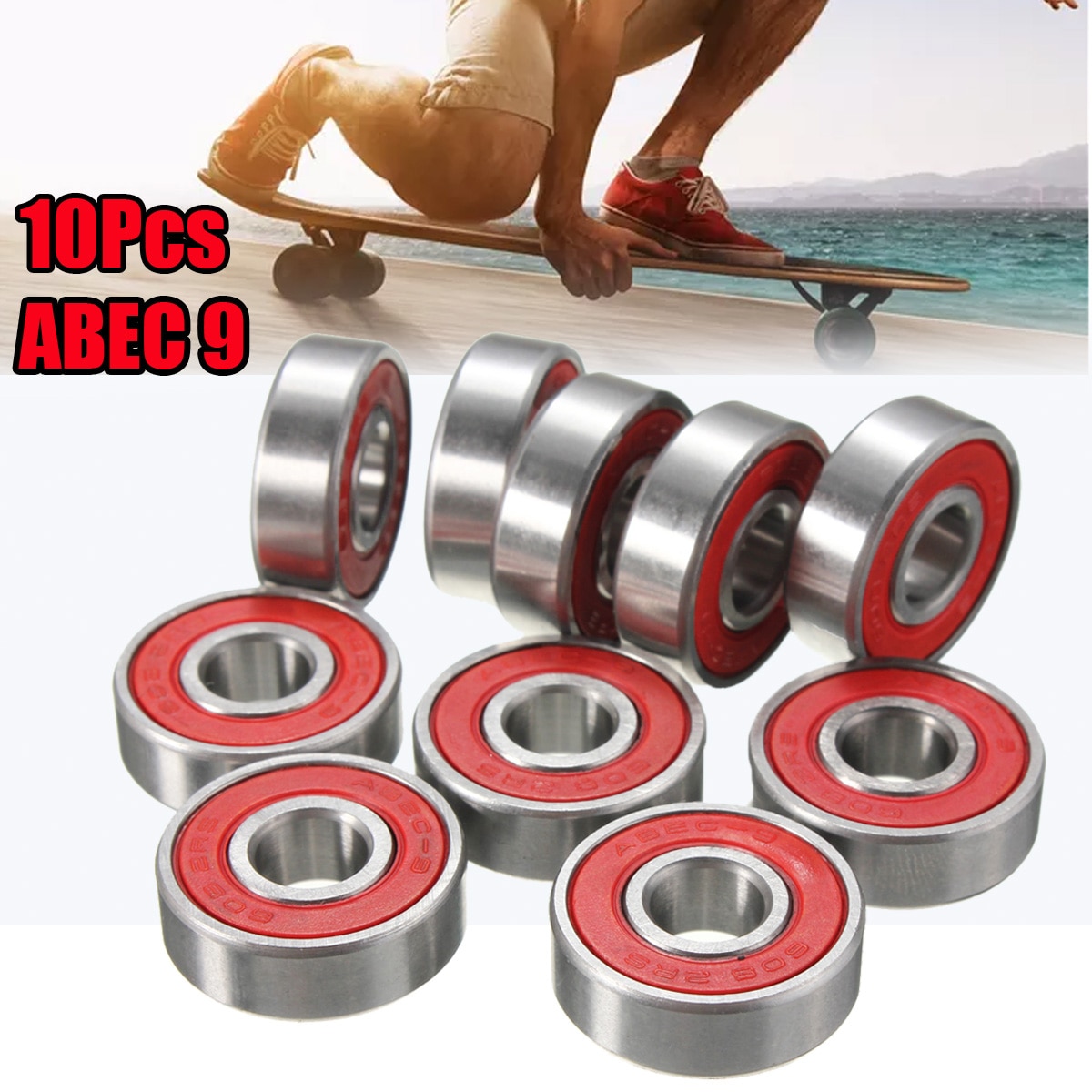 10x ABEC-9 608 2RS Inline Rolle Schlittschuh Radlager Anti-rost Skateboard Rad Lagerbier verrotten Versiegelt 8x22x 7mm welle