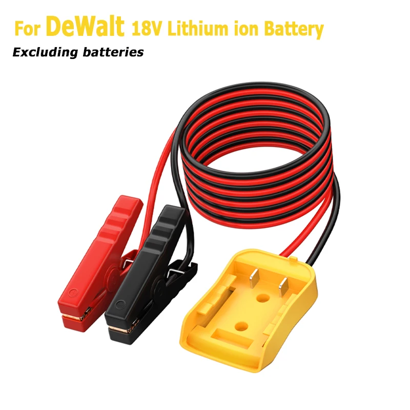 Jumper Cable Clamps for Milwaukee Dewalt 18V Battery Jumper Starter Automotive Booster Cables for Cars Trucks Vehicles Power kit: black