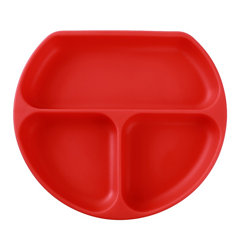 Baby Dishes Children's Section Smiling Silicone Plate With Suction Cup Strong Sticky Divided Silicone Food Plate