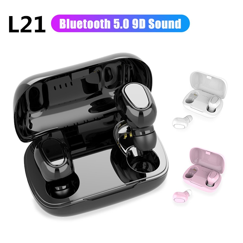 L21TWS Bluetooth 5.0 Koptelefoon Oordopjes Draadloze Case Hoofdtelefoon Headsets Dual Oordopjes Bass Sound Voor Alle Smart Phone Android Ios