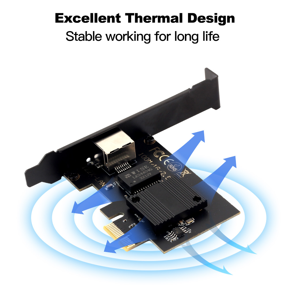Scheda di rete 2.5G Intel i226 PCIE a RJ45 100/1000/2500Mbps Interfaccia RJ45 LAN Etherent Adattatore Gigabit per PC/desktop per Win