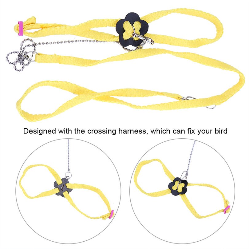 Correa ajustable para pájaros, arnés para exteriores, cuerda de entrenamiento, banda antimordida para entrenamiento de aves y accesorios para palomas