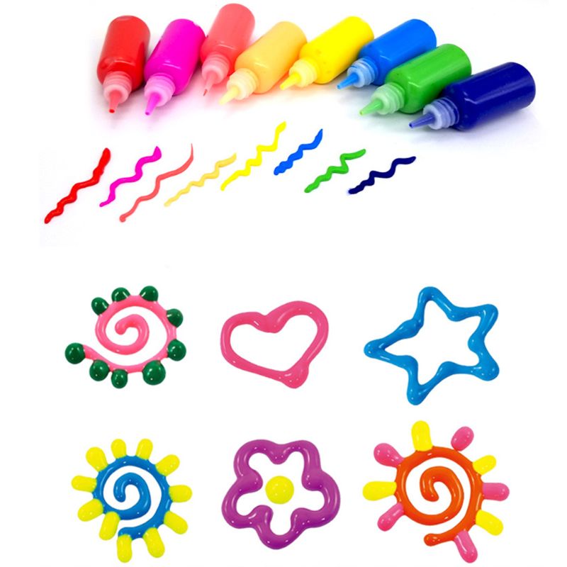 1 Set 6/12Colors 3D Acrylic Pigment Watercolor Paint Drawing Art DIY Handmade Painting Tool Supplies
