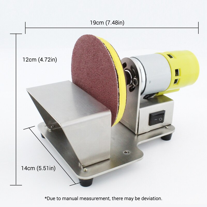 Electric Rotary Polisher Table Disc Sander With 7 Variable Speed 3-Inch Sanding Discs For Polishing Grinding EU Plug