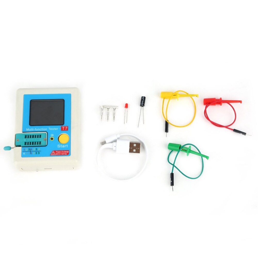 Transistor Tester TFT Diode Triode Capacitance ESR Meter LCR MOSFET IR Universal Tester Multimeter LCR-T7
