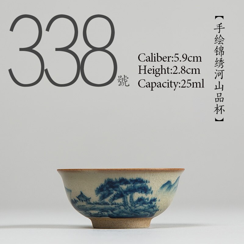 Chinese Handpainted tea cup On-glazed Kung fu tea set 25~100ml porcelain Small tea bowl Japanese Style teacup: 338