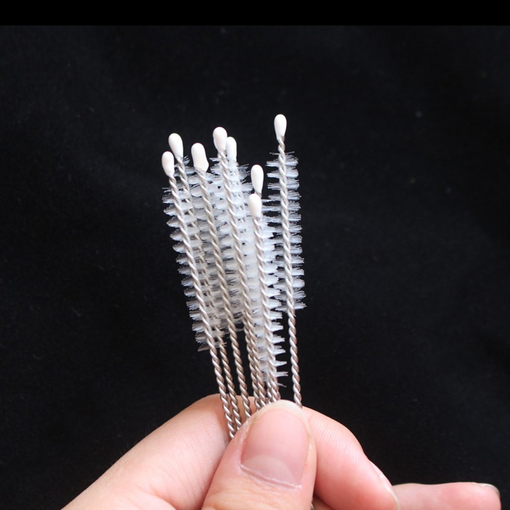 Baby Bottle Straw Cleaning Brush Baby Nipple Brush Stainless Steel Spiral Brush Soft Hair Straw Brush